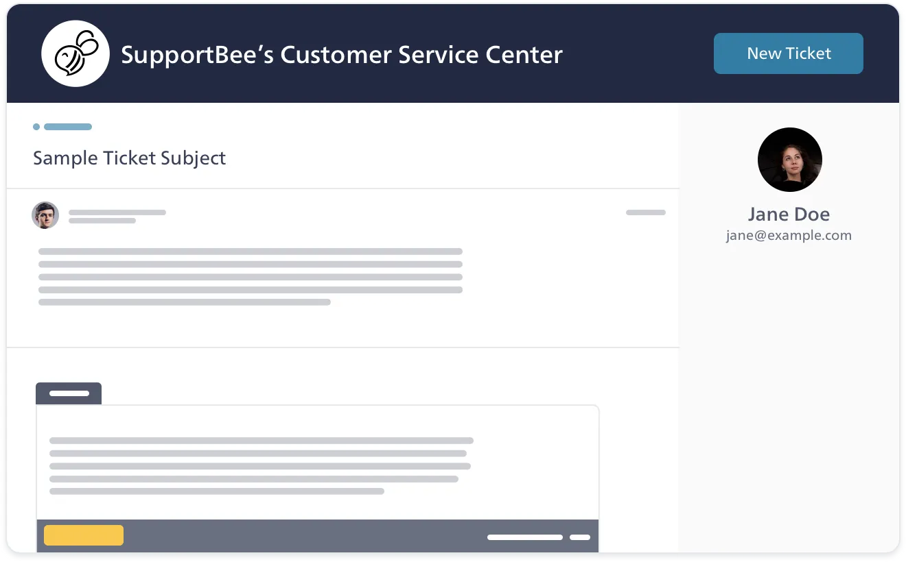 Your customers can send you new support tickets or reply to existing
ones